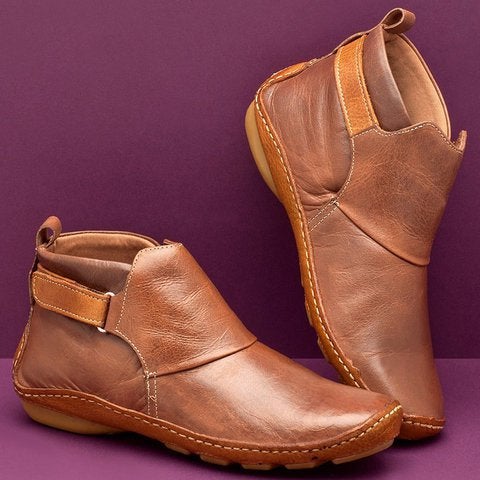 women&apos;s round head casual boots sleeve fashion boots warm cotton shoes flat bottom Martins boots