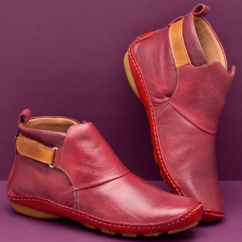 women&apos;s round head casual boots sleeve fashion boots warm cotton shoes flat bottom Martins boots