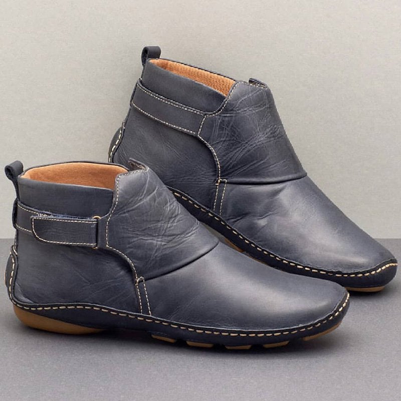 women&apos;s round head casual boots sleeve fashion boots warm cotton shoes flat bottom Martins boots