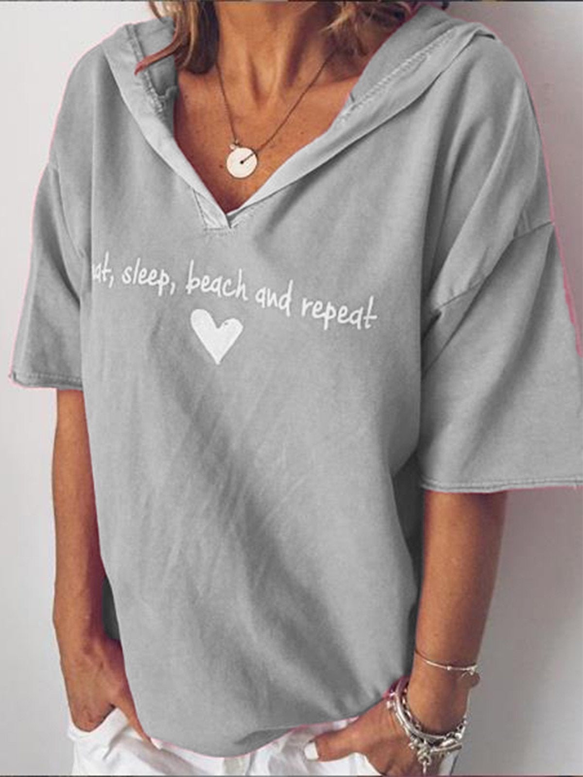 Women Ladies Short Sleeve Hoodie Hooded T Shirt Summer Casual Tops Blouse