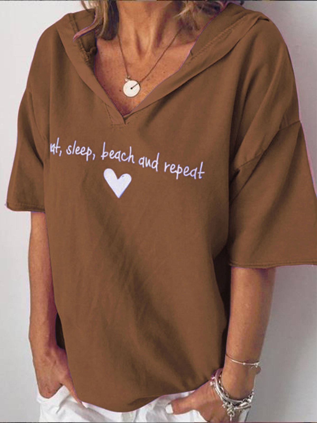 Women Ladies Short Sleeve Hoodie Hooded T Shirt Summer Casual Tops Blouse