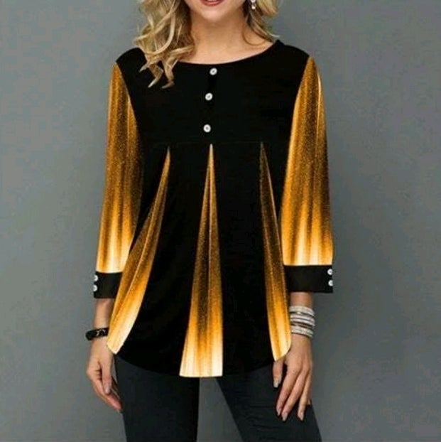 New Women's Autumn Printed Long Sleeve T Shirt Ladies Casual Plus Size Blouses Tops S-5XL