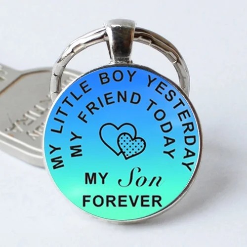 Buy 1 Get 1 Daughter Keychain Classic Simple Family Jewelry Handmade Glass Making Round