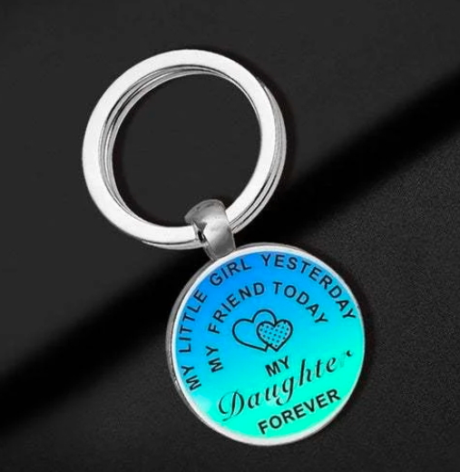 Buy 1 Get 1 Daughter Keychain Classic Simple Family Jewelry Handmade Glass Making Round