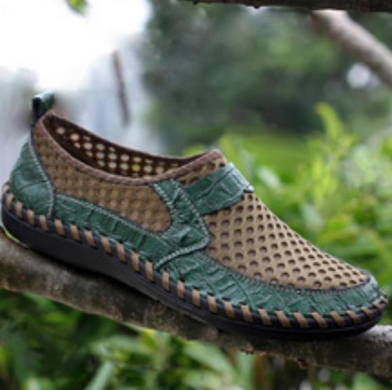 New Mens Loafers Slip On Breathable Mesh Flat Walking Shoes Casual Driving Shoes Size 39-50