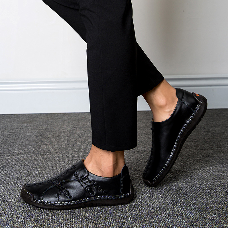 Leather Shoes for Men Casual Handmade Loafers Driving Shoes Leisure Oxfords Business Shoes Plus Size