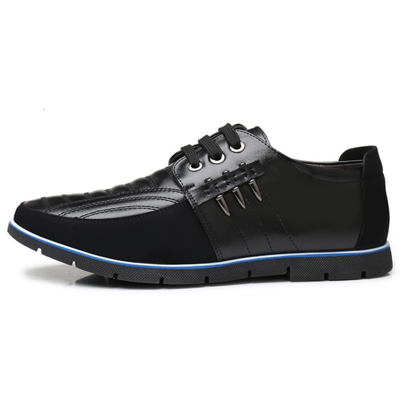 Men Fashion Casual Leather Shoes Male Business Formal Shoes Lace Up Flats Drving Shoes