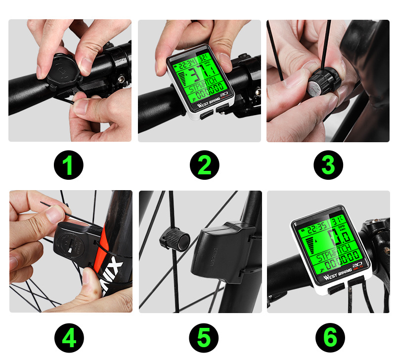mountain road bicycle wireless code meter large screen multifunctional waterproof speedometer