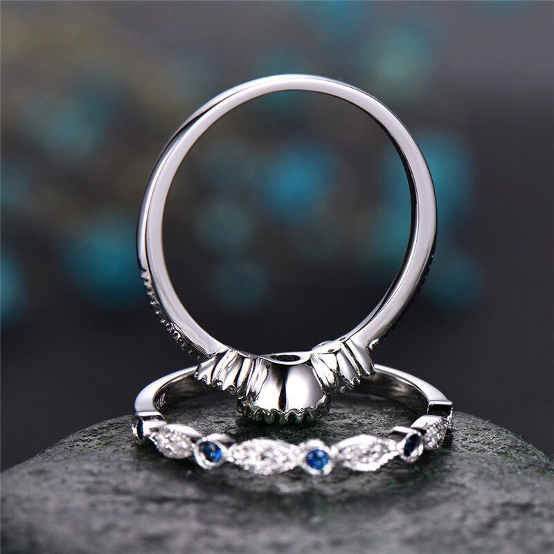 Luxury 2pcs/Set Women Engagement Ring Set Wedding Gifts