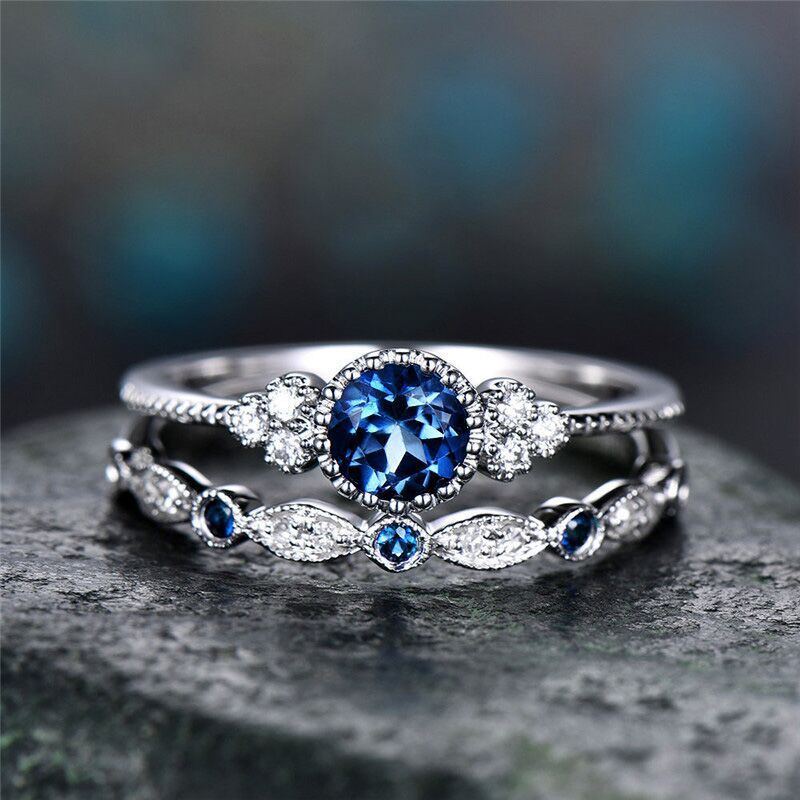 Luxury 2pcs/Set Women Engagement Ring Set Wedding Gifts