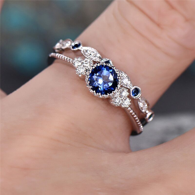 Luxury 2pcs/Set Women Engagement Ring Set Wedding Gifts