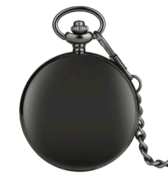 TO MY Teacher Carving Quartz Pocket Watch, Memory Black Pendant