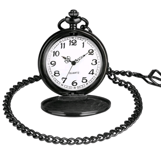 TO MY Teacher Carving Quartz Pocket Watch, Memory Black Pendant