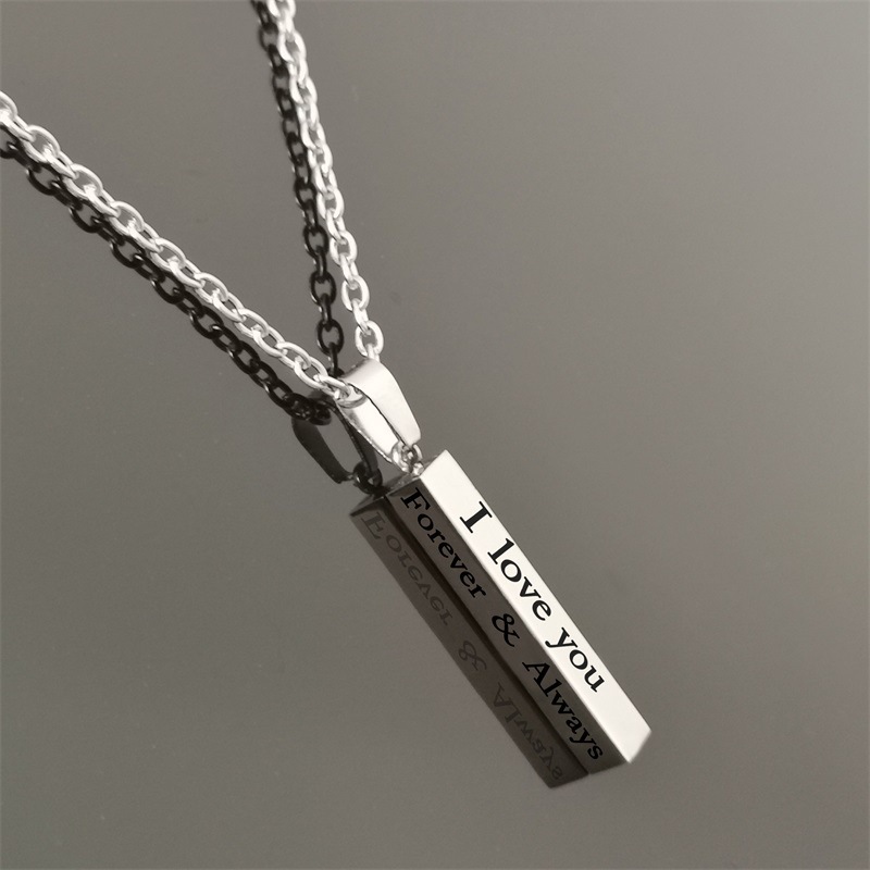 Stainless steel wishing pillar Pendant Necklace lovers jewelry