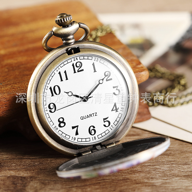 Owl Pattern Pocket Watch Arabic Digital Pocket Watches