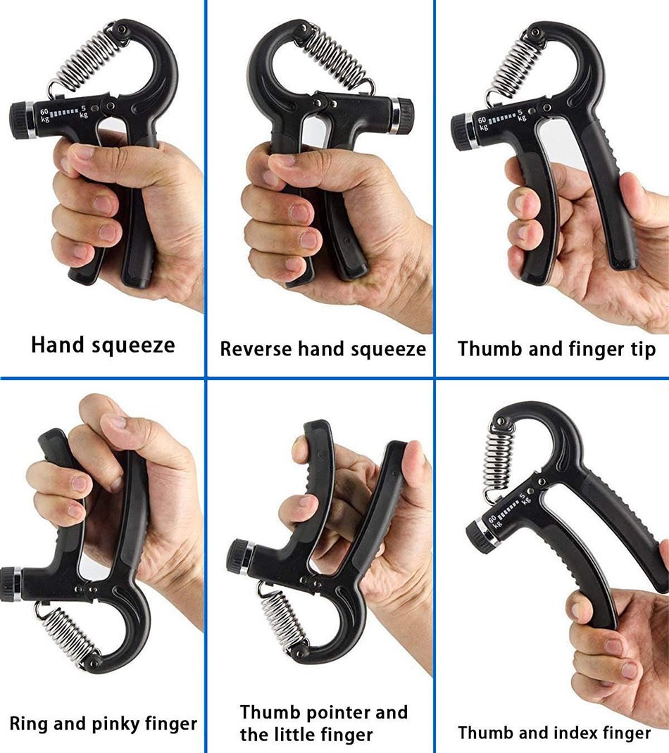 Gym Fitness Hand Grip Men Adjustable Finger Heavy Exerciser Strength for Muscle Recovery