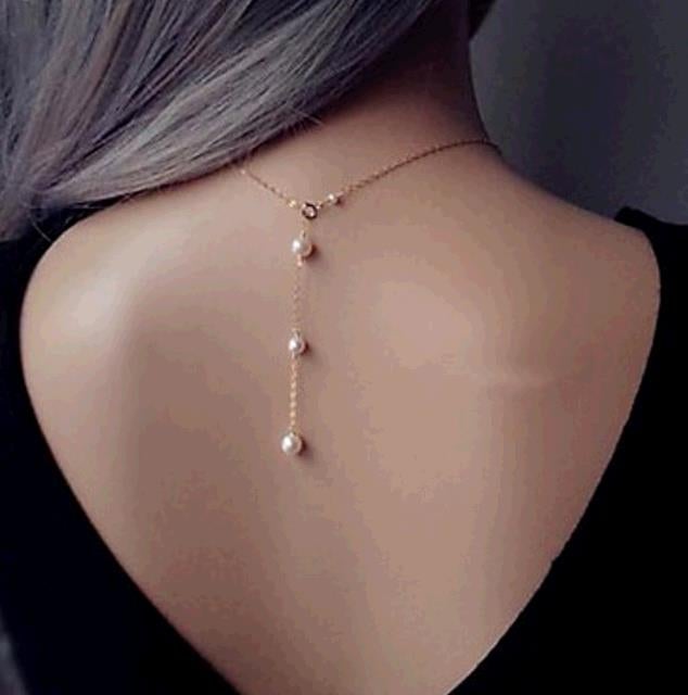 Simple Pearl Drop Statement Necklace