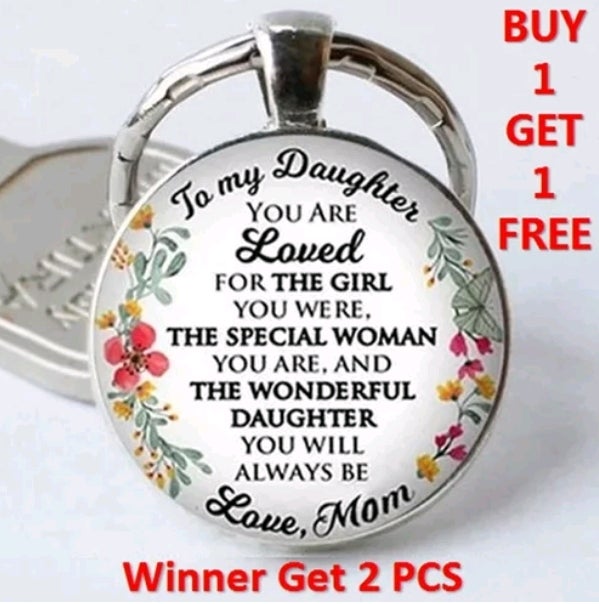 2 Pcs/set Love Daughter Letter Print Keychain Wonderful Daughter You Will Always The Best