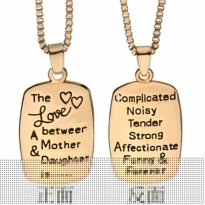 Stamped Necklace &quot;The Love Between a Mother &amp; Daughter is...