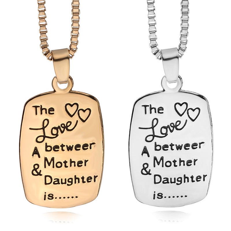 Stamped Necklace &quot;The Love Between a Mother &amp; Daughter is...