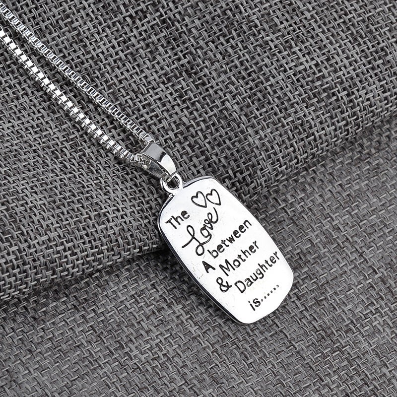 Stamped Necklace &quot;The Love Between a Mother &amp; Daughter is...
