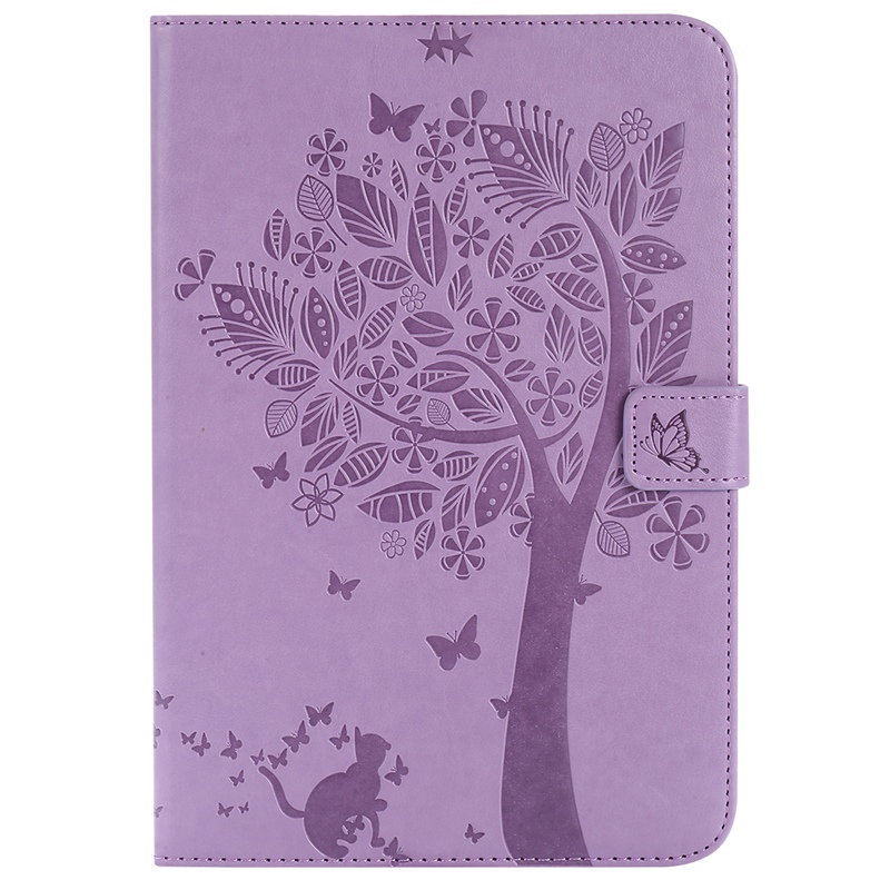 Samsung Galaxy Tab A 8.0-inch SM-T350 Case,Embossed [Tree Cat] Folio Flip Wallet Cover