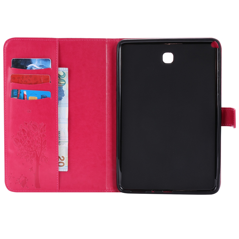 Samsung Galaxy Tab A 8.0-inch SM-T350 Case,Embossed [Tree Cat] Folio Flip Wallet Cover