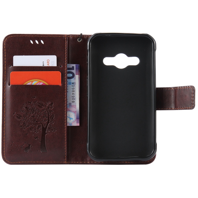 Samsung Galaxy Xcover 3 (SM-G388F) Case,Premium PU Leather Flip Wallet Case Cover