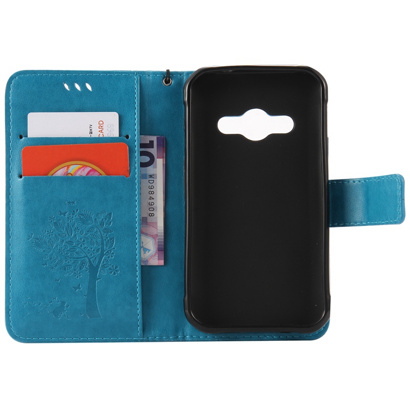 Samsung Galaxy Xcover 3 (SM-G388F) Case,Premium PU Leather Flip Wallet Case Cover