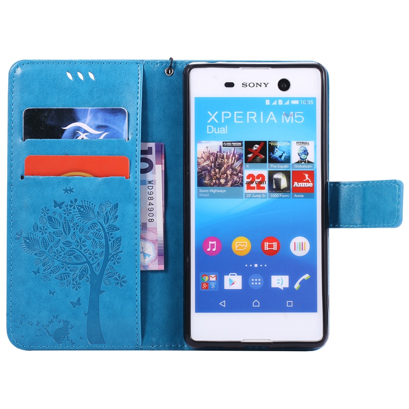 Sony Xperia M5 Case,Premium PU Leather Flip Wallet Case Cover