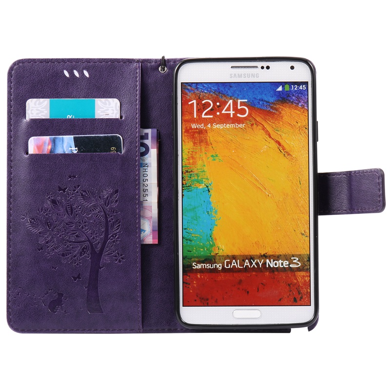 Samsung Galaxy Note 3 N9000 Case,Premium PU Leather Flip Wallet Case Cover
