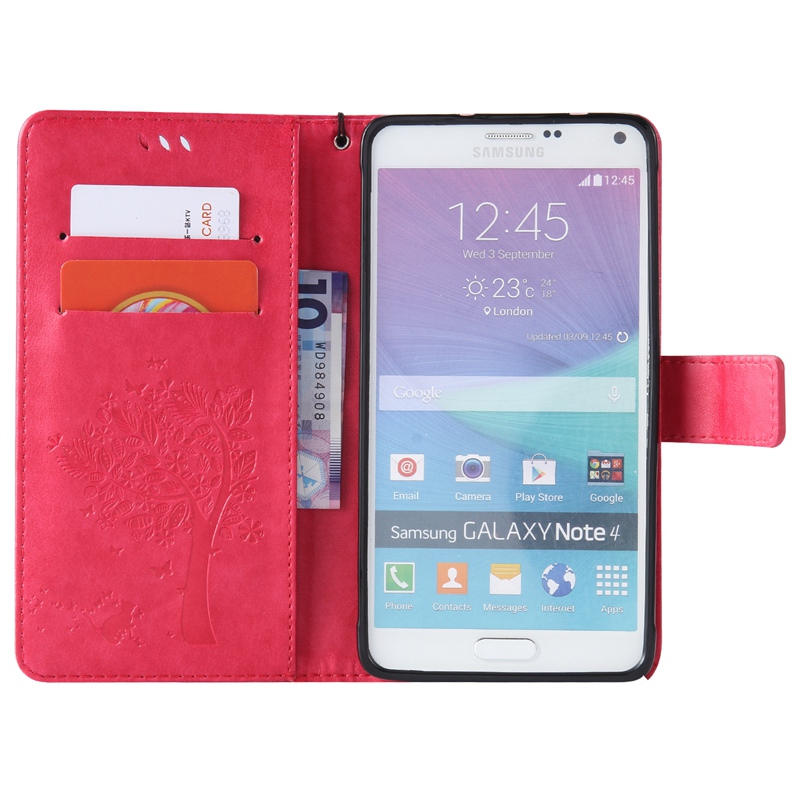 Samsung Galaxy Note 4 Case,Premium PU Leather Flip Wallet Case Cover