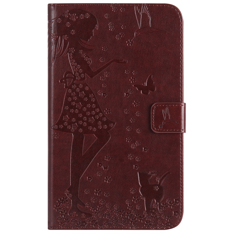 Samsung Galaxy Tab A 7.0" T280 / T285 Case,Embossed [Girl Cat] Folio Flip Wallet Cover