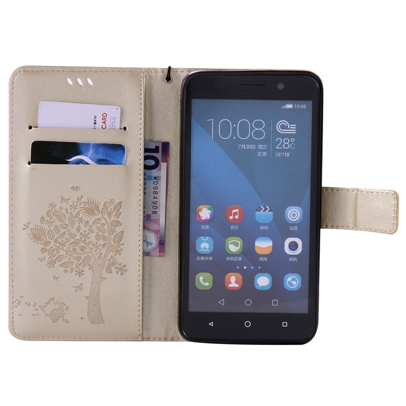 Huawei Honor 4X Case,Premium PU Leather Flip Wallet Case Cover