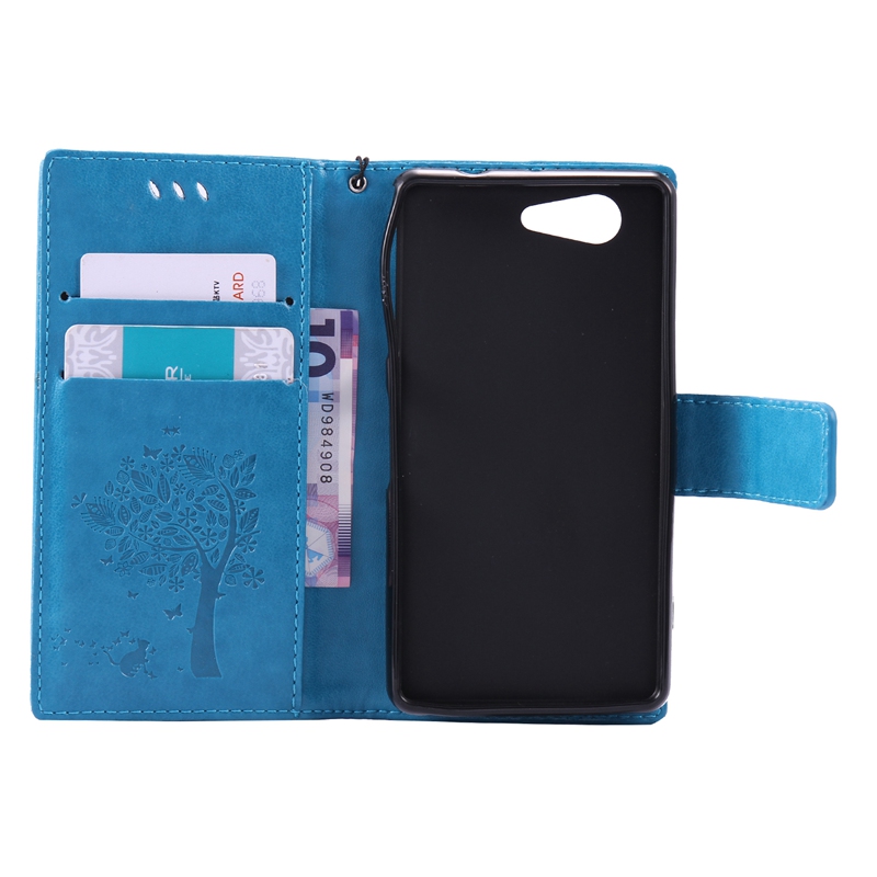 Sony Xperia Z3 MIni Case,Premium PU Leather Flip Wallet Case Cover
