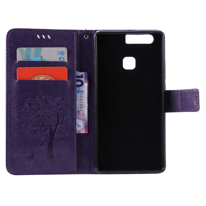Huawei P9 Plus Case,Premium PU Leather Flip Wallet Case Cover