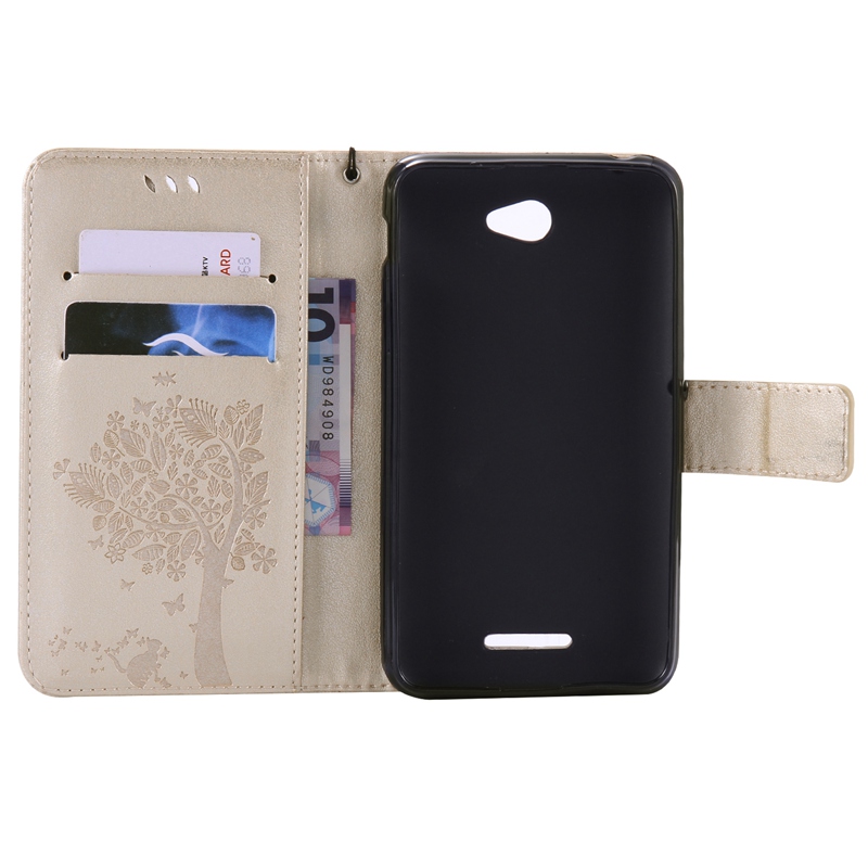 Sony Xperia E4 Case,Premium PU Leather Flip Wallet Case Cover