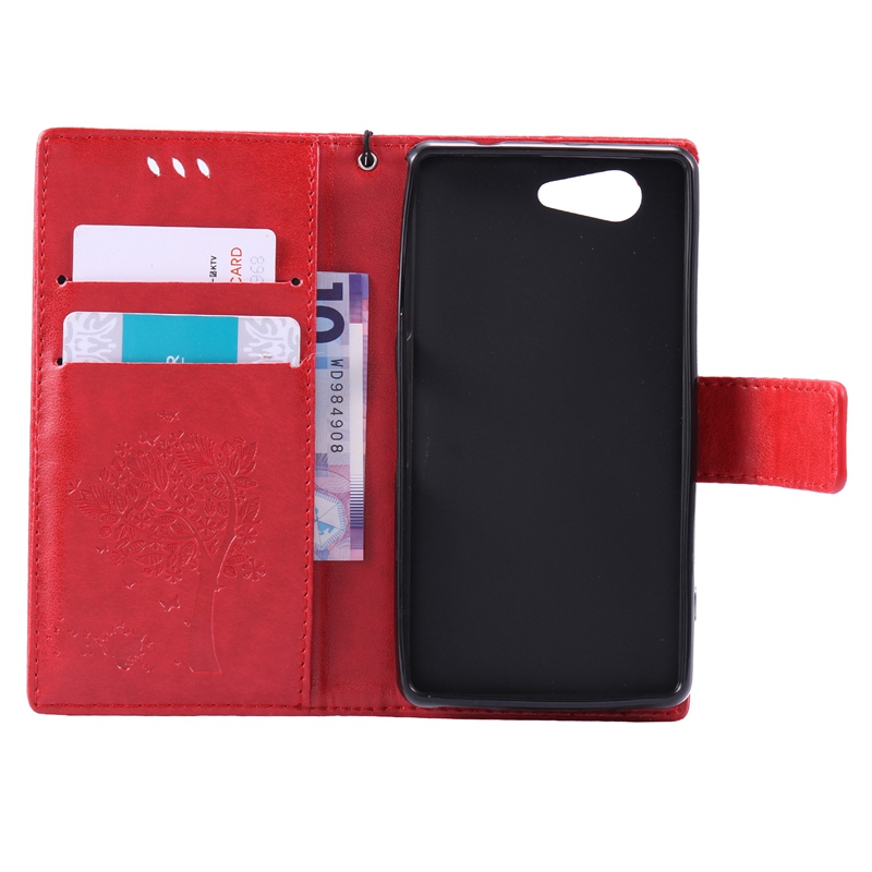 Sony Xperia Z3 MIni Case,Premium PU Leather Flip Wallet Case Cover