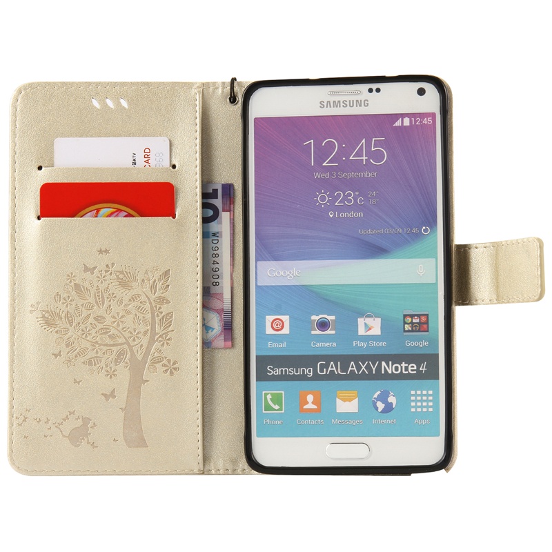 Samsung Galaxy Note 4 Case,Premium PU Leather Flip Wallet Case Cover