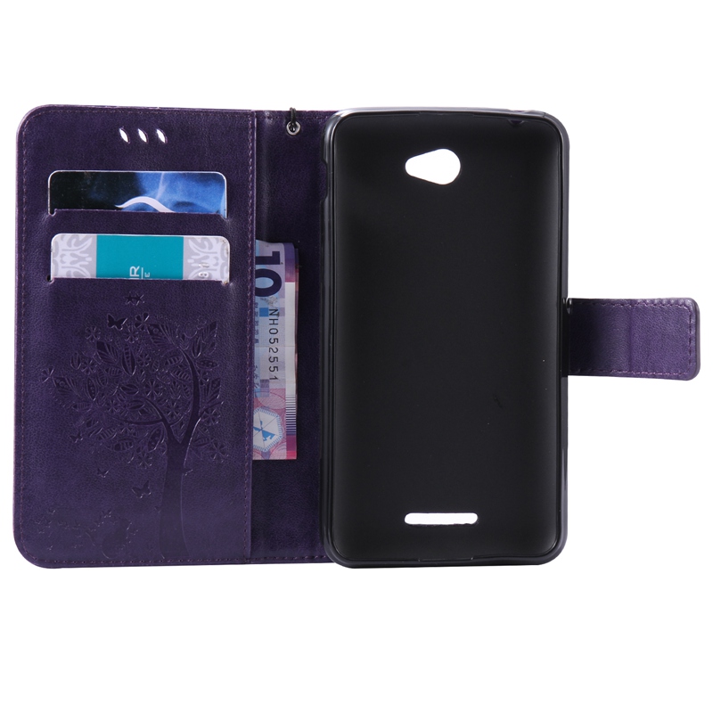 Sony Xperia E4 Case,Premium PU Leather Flip Wallet Case Cover