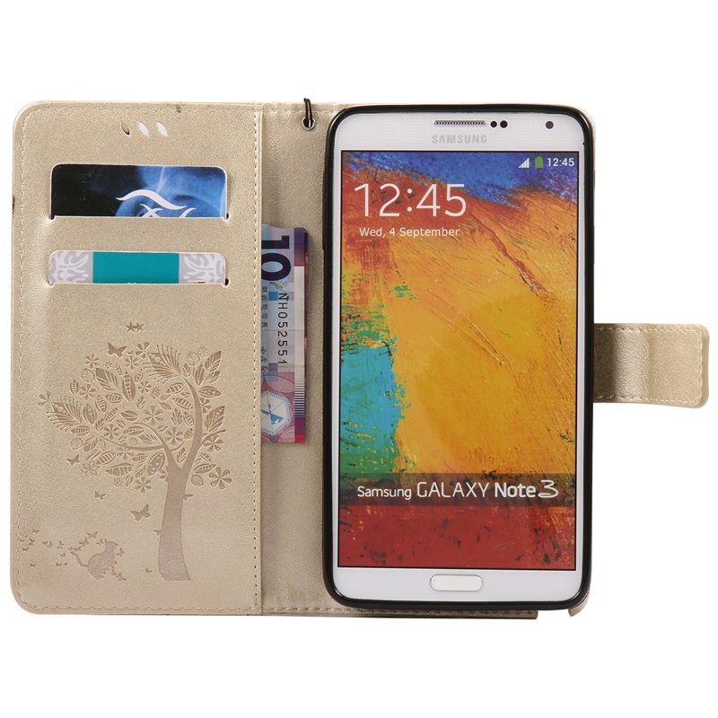 Samsung Galaxy Note 3 N9000 Case,Premium PU Leather Flip Wallet Case Cover