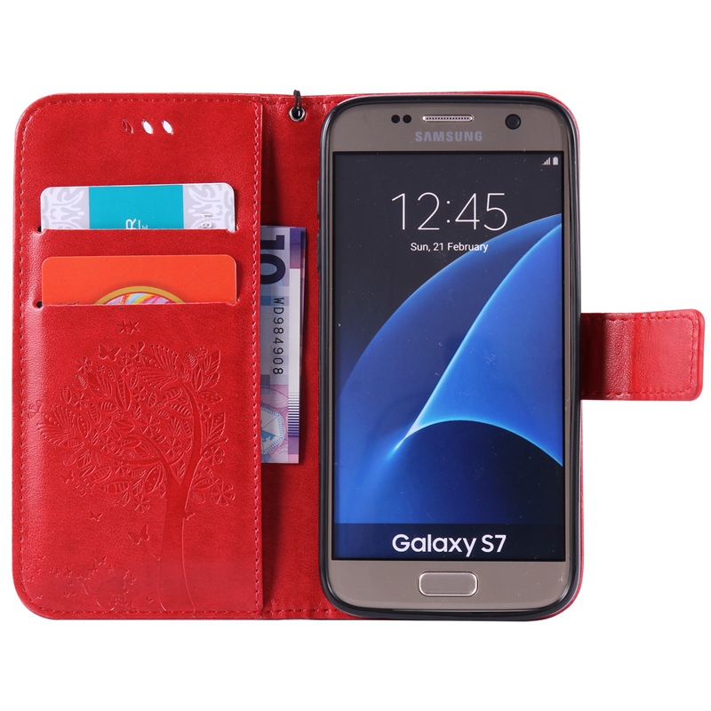 Samsung Galaxy S7 Case,Premium PU Leather Flip Wallet Case Cover