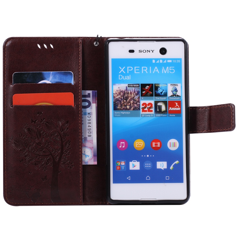 Sony Xperia M5 Case,Premium PU Leather Flip Wallet Case Cover
