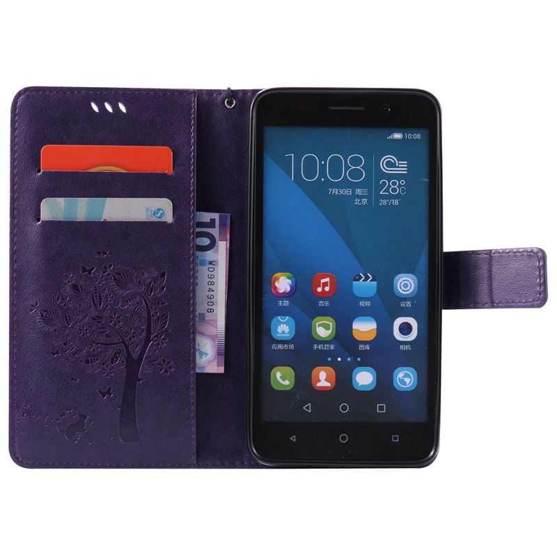 Huawei Honor 4X Case,Premium PU Leather Flip Wallet Case Cover