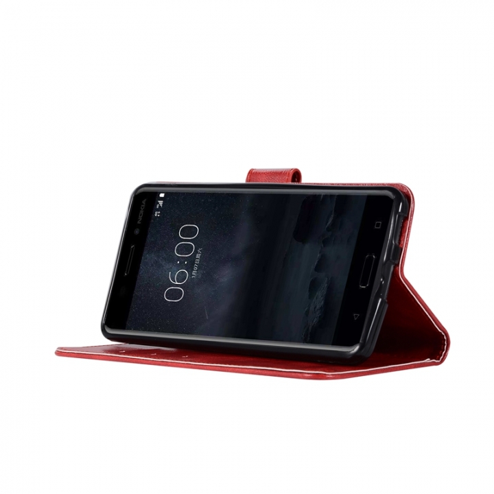 Nokia 6 Case,High-grade retro PU Leather Wallet Style Stand Flip Case Cover