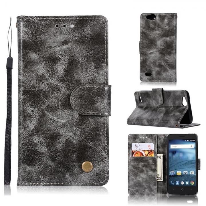 ZTE Avid 4/ZTE Z839/N9137 Case,High-grade retro PU Leather Wallet Style Stand Flip Case Cover