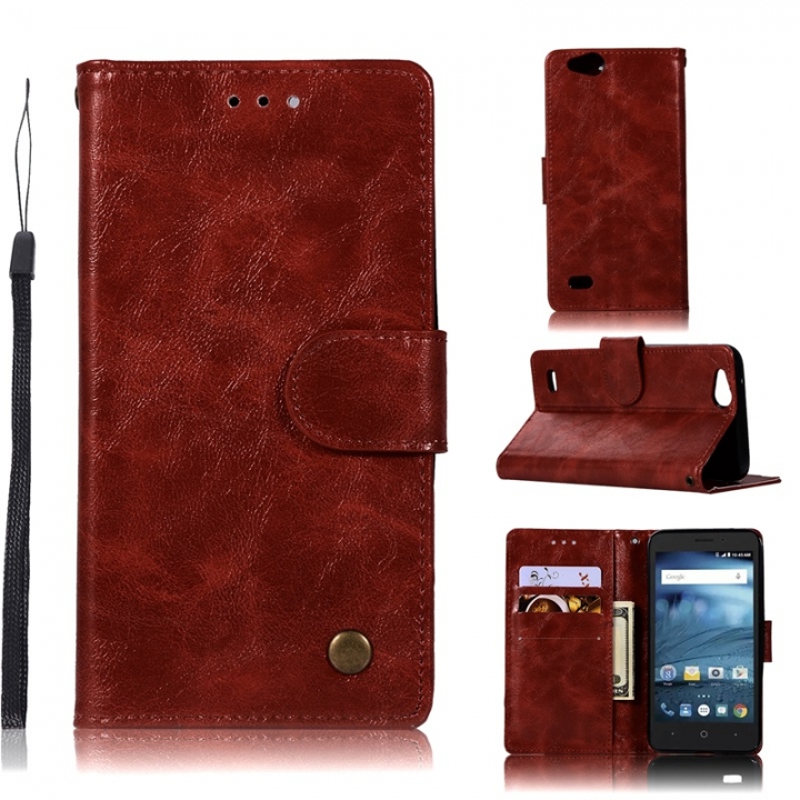 ZTE Avid 4/ZTE Z839/N9137 Case,High-grade retro PU Leather Wallet Style Stand Flip Case Cover