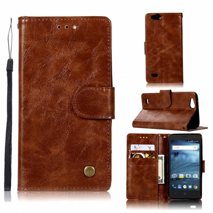 ZTE Avid 4/ZTE Z839/N9137 Case,High-grade retro PU Leather Wallet Style Stand Flip Case Cover
