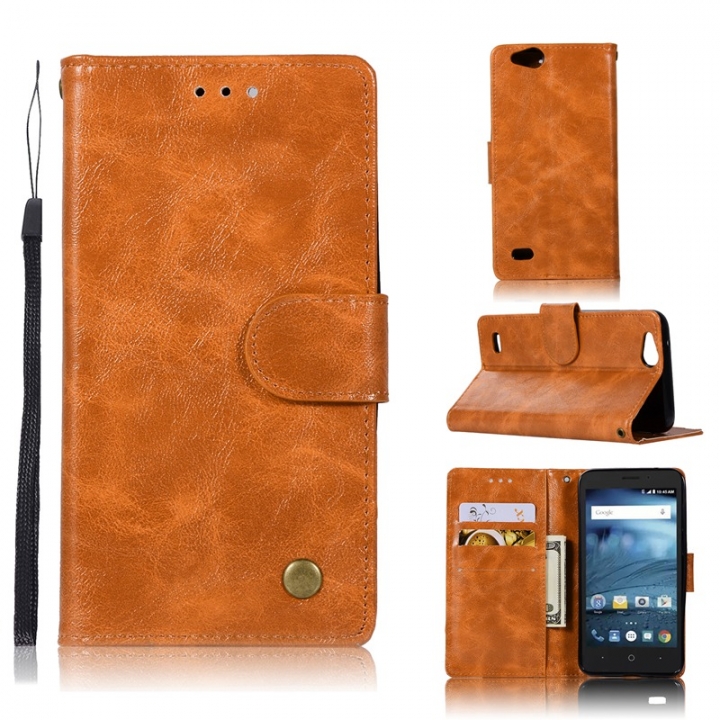 ZTE Avid 4/ZTE Z839/N9137 Case,High-grade retro PU Leather Wallet Style Stand Flip Case Cover