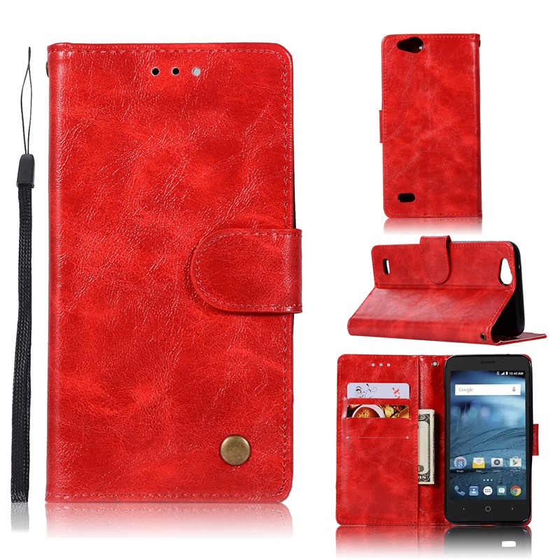 ZTE Avid 4/ZTE Z839/N9137 Case,High-grade retro PU Leather Wallet Style Stand Flip Case Cover